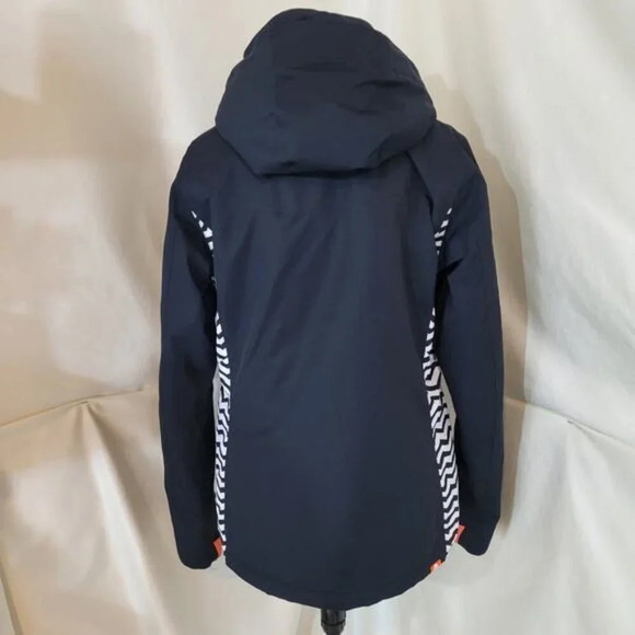 Roxy Black and Orange Jacket with White Zig Zag Stripes - Size Large - Picture 4 of 9